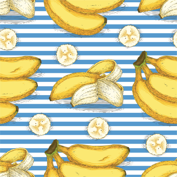 香蕉条纹无缝图案图片下载