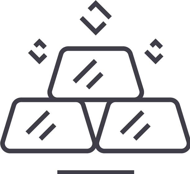数十亿金条线条图标标志图片下载