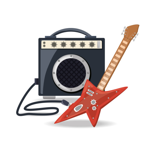 电吉他与扩音器音乐图片下载