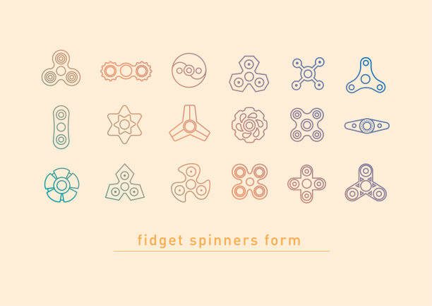 设计线性的多色烦躁图标图片下载