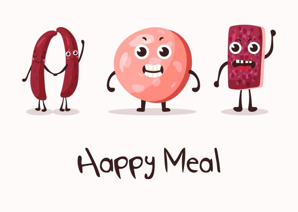 快乐的卡通卡通人物与手图片下载