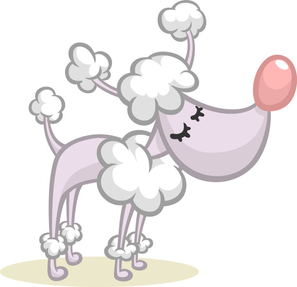 灰色卡通狮子狗孤立图片下载