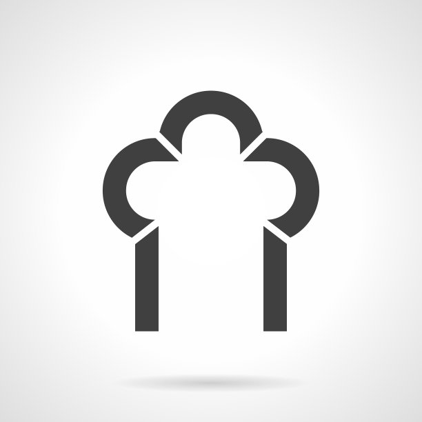 圆形三叶拱门字形风格图标图片下载