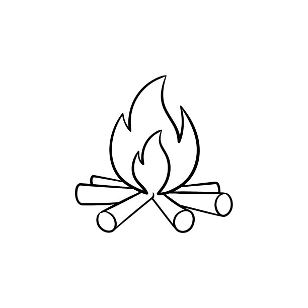 手绘的篝火速写图标图片下载