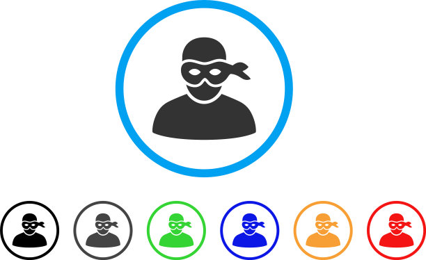 匿名小偷圆形图标图片下载