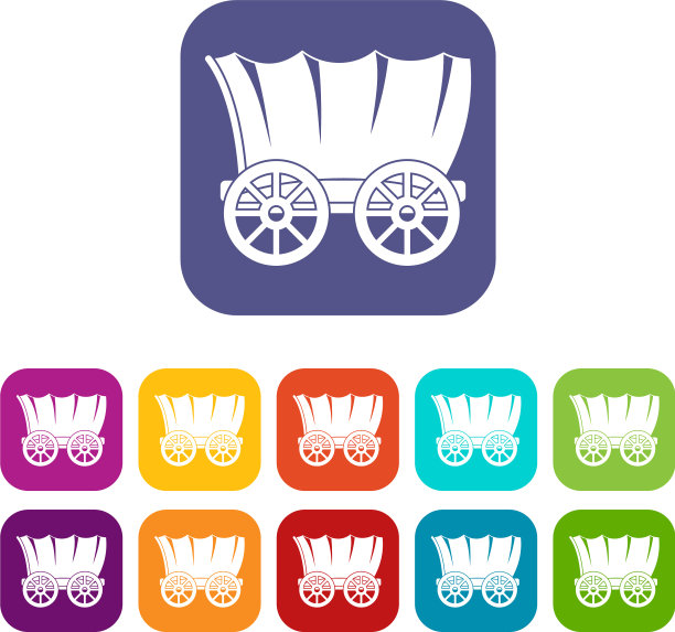 古代西方有盖马车的图标固定图片下载