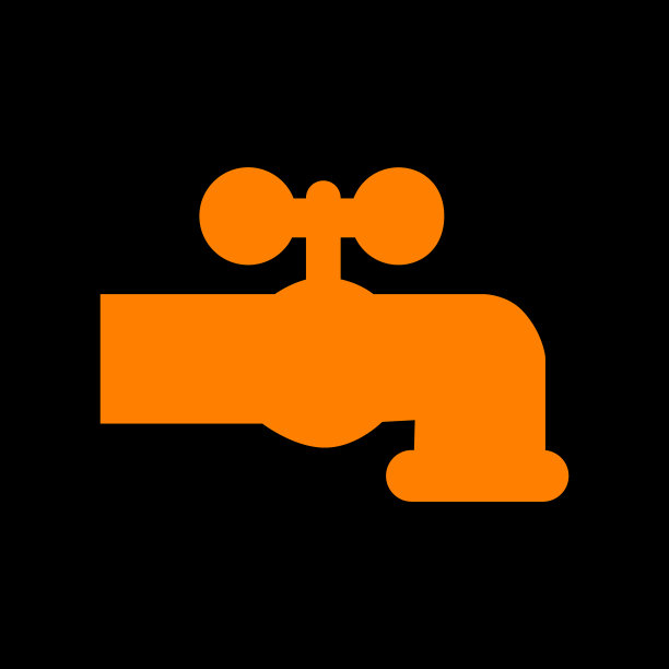 水龙头标志橙色图标打开图片下载