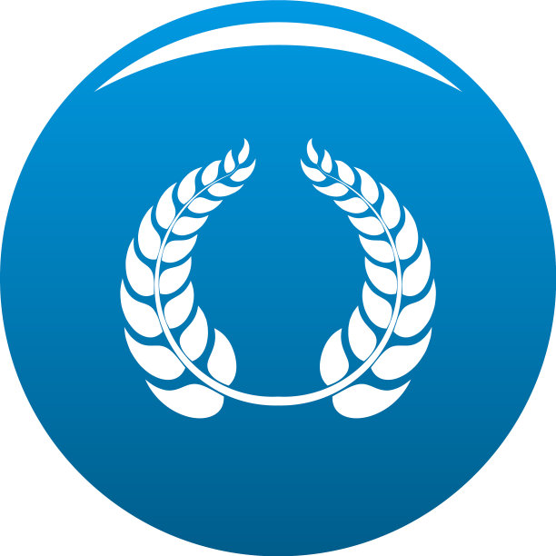 圆花环图标蓝色图片下载