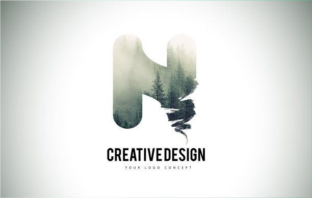 N字刷有森林雾纹森林图片下载