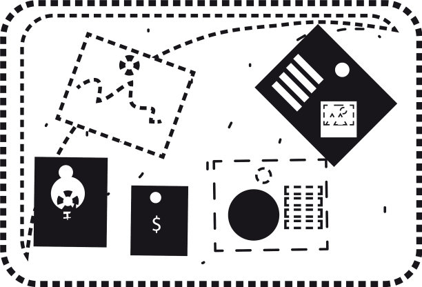带有注释图标的软木板图片下载