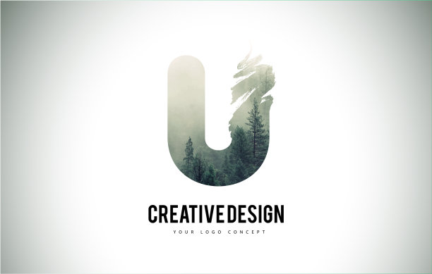 字母刷有森林雾纹森林图片下载