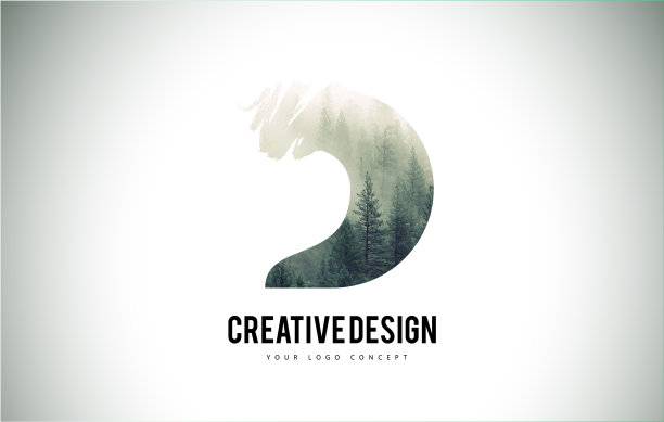 D字刷有森林雾纹森林图片下载