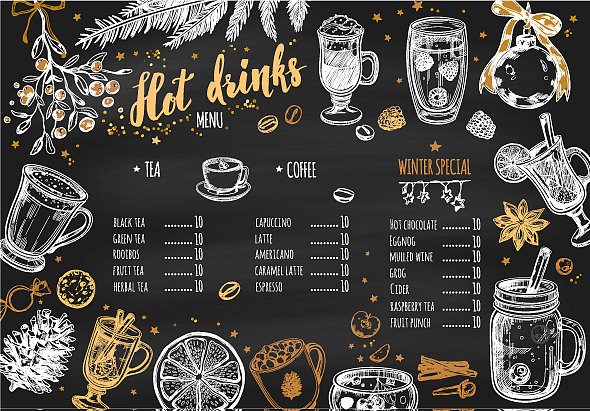 热饮冬季菜单图片下载
