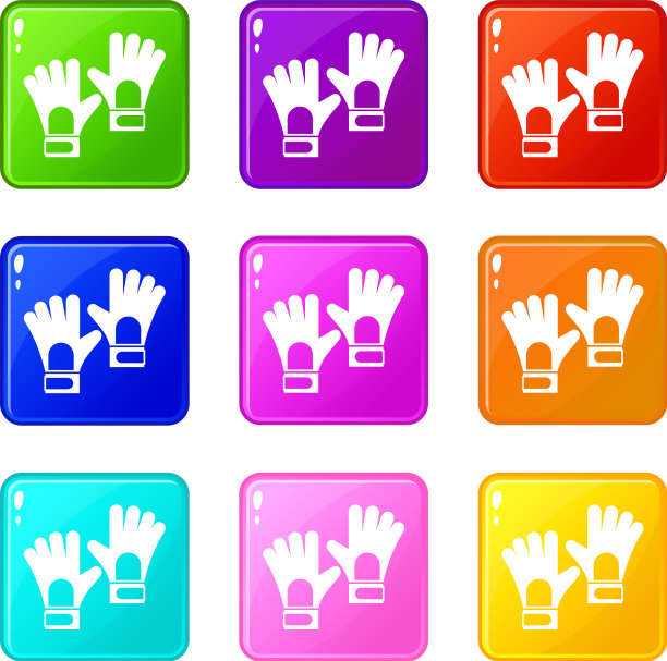 守门员图标手套9套图片下载