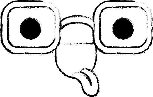 动画眼镜与有趣的表情在黑色图片下载