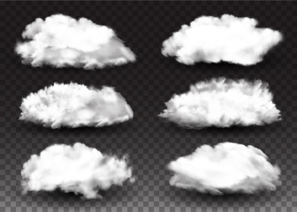 逼真的元素设置蓬松的白云图片下载