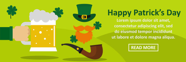 快乐帕特里克日横幅水平概念图片下载