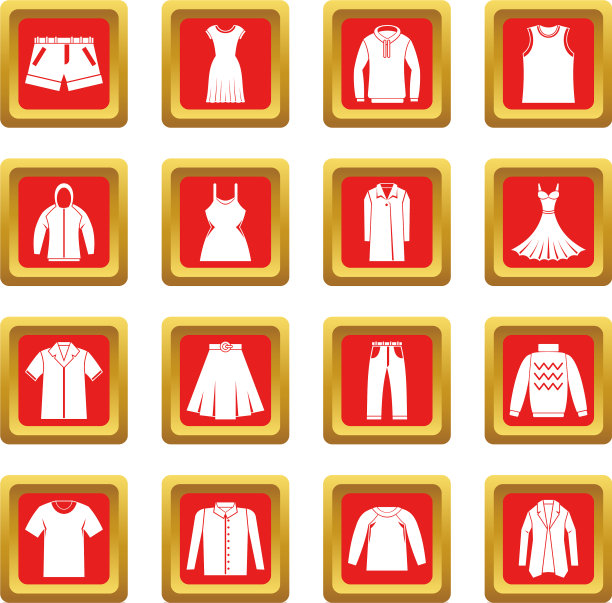 不同的衣服图标设置为红色图片下载
