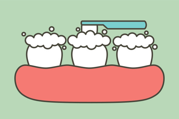 刷牙-牙齿卡通平面风格图片下载