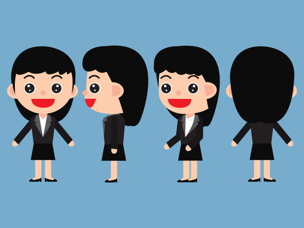 一组年轻的女商人图片下载