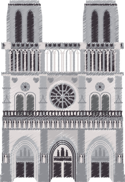 巴黎圣母院的标志形象图片下载