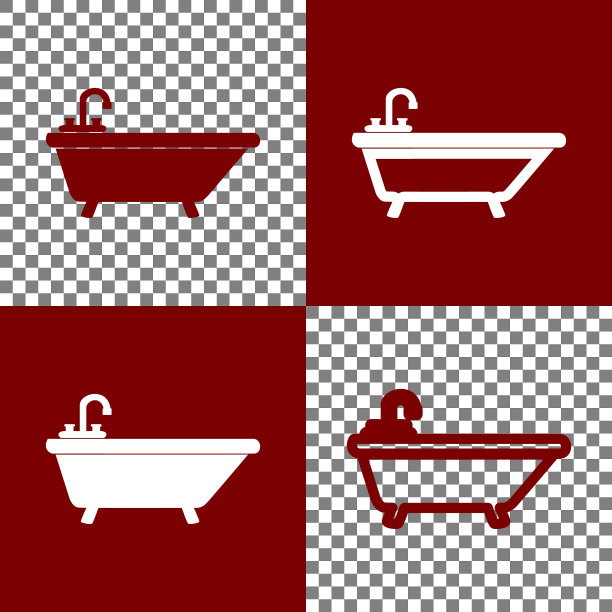 浴缸标志博尔多和白色图片下载