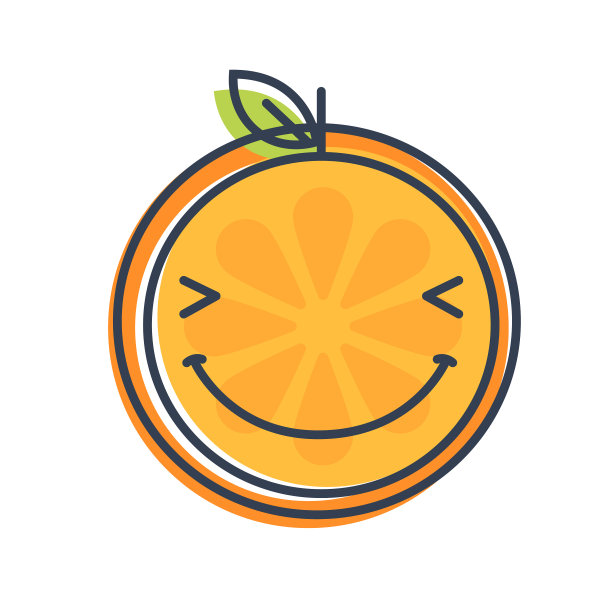 表情符号-享受橙色与快乐微笑隔离图片下载