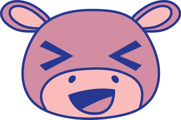 全彩欢快的河马头野生动物图片下载