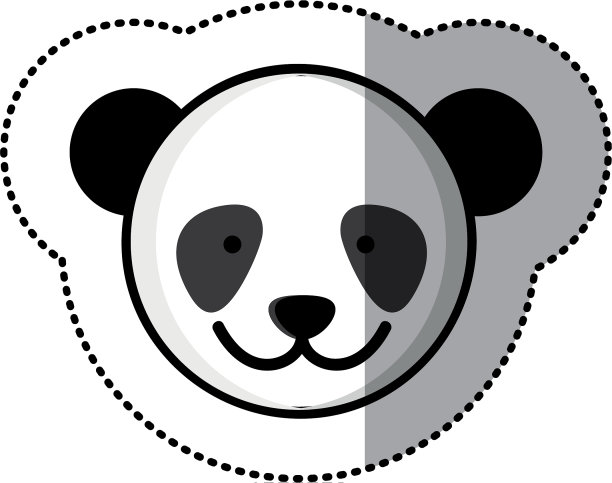 贴纸彩色的图片面对可爱的熊猫动物图片下载