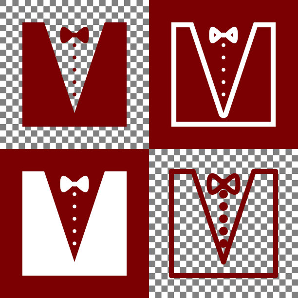 带蝴蝶结剪影的无尾礼服图片下载