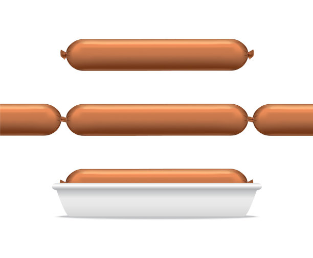 香肠单线和超市包装图片下载