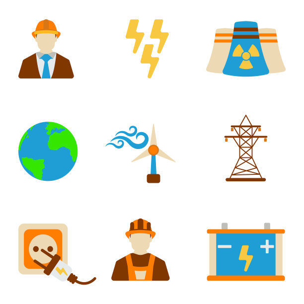 一套工程图标能源标签为网页上图片下载