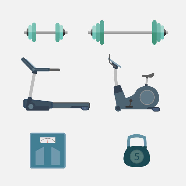 一套健身健身工具图片下载