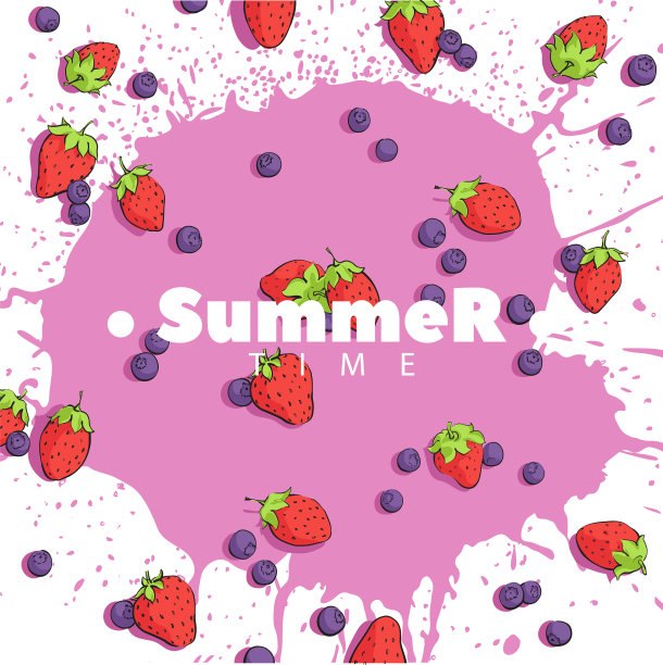 漂亮的草莓和蓝莓图片下载