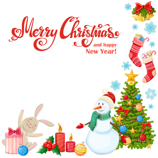 角落框架与圣诞图标图片下载