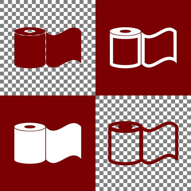 厕纸标志博尔多和白色图标图片下载