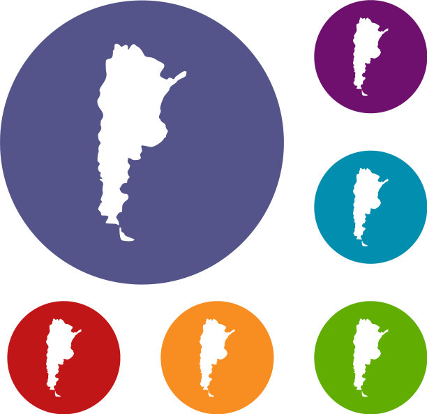 阿根廷地图图标集图片下载