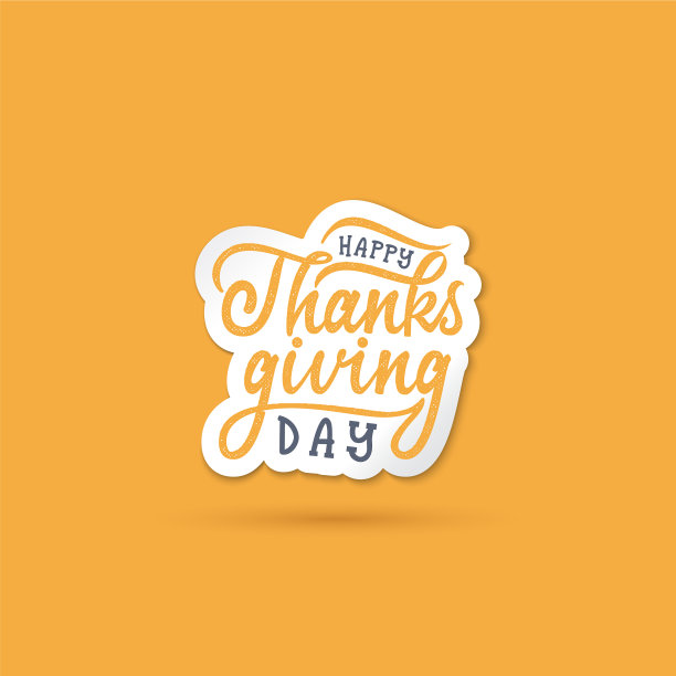 手绘快乐感恩节排版海报图片下载
