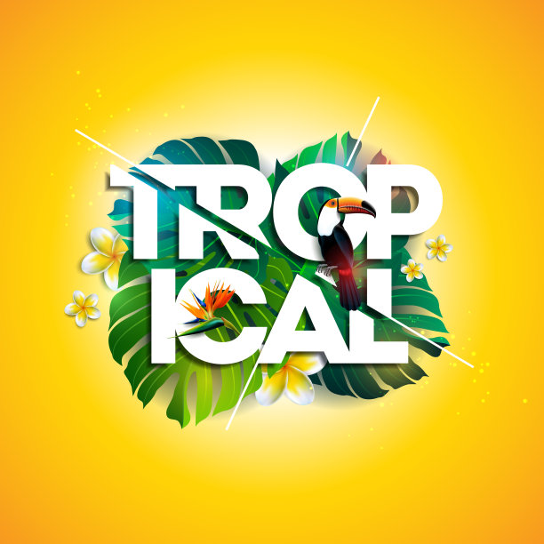 热带度假排版图片下载