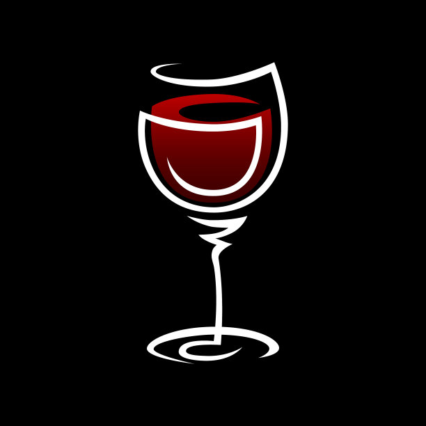 红酒杯标志图标上的黑色图片下载