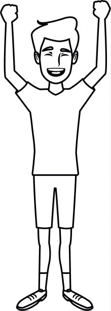 年轻人站在卡通人物形象图片下载