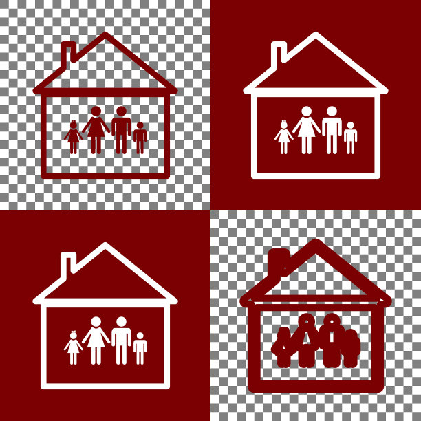 家庭标志博尔多和白色图片下载