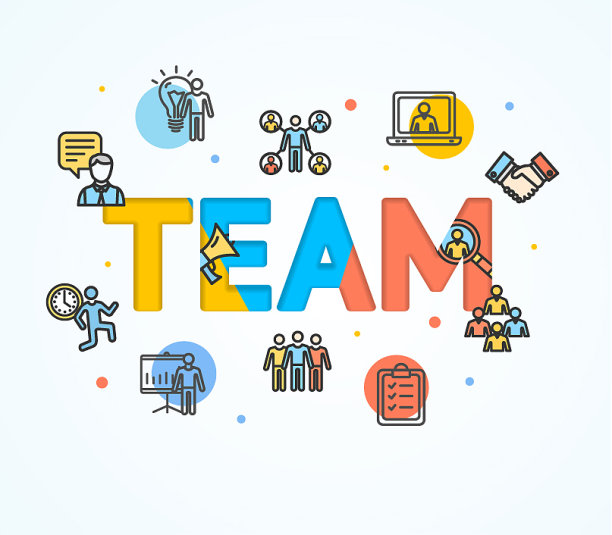 卡通团队概念卡片海报图片下载