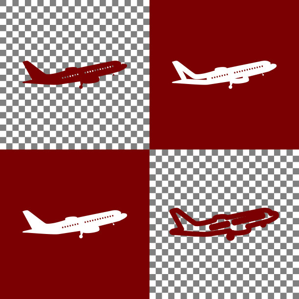 飞行飞机标志侧视图和bordo图片下载
