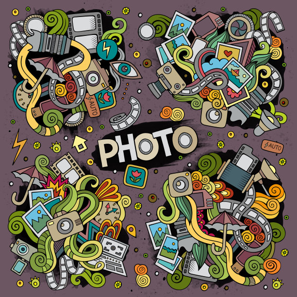 彩色照片的涂鸦设计图片下载