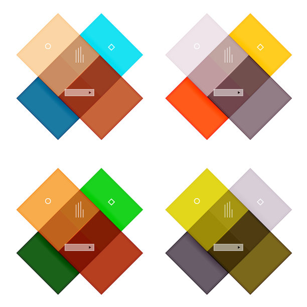 彩色条纹信息图模板集图片下载