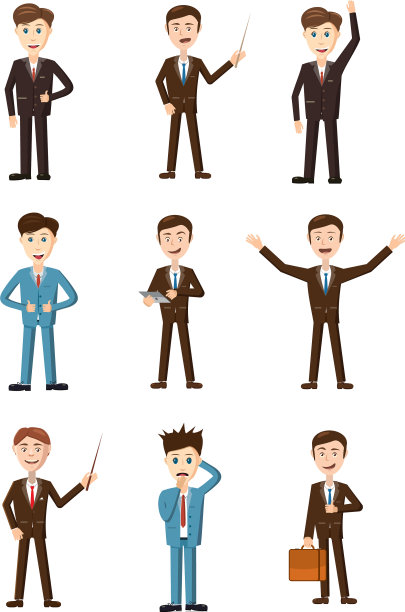 商人图标设置卡通风格图片下载