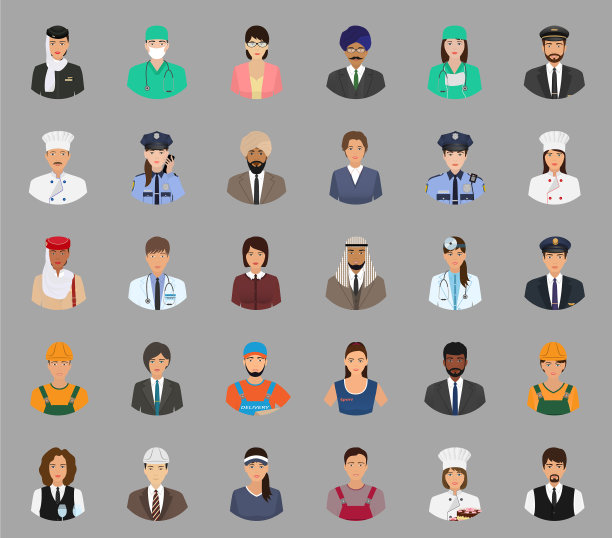 许多不同的人的虚拟形象图片下载