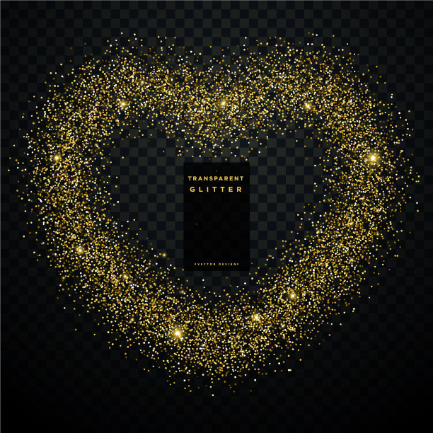 用金色闪光制成的心脏设计图片下载