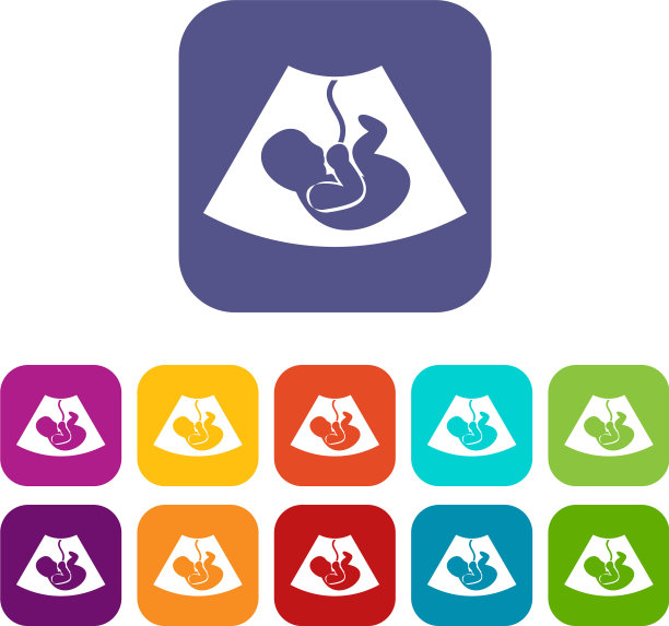 超声胎儿图标套装图片下载